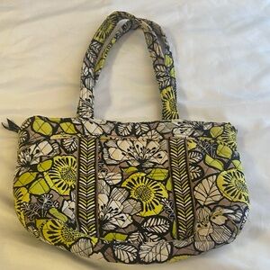 Vera Bradley Yellow and Black Floral Shoulder Bag